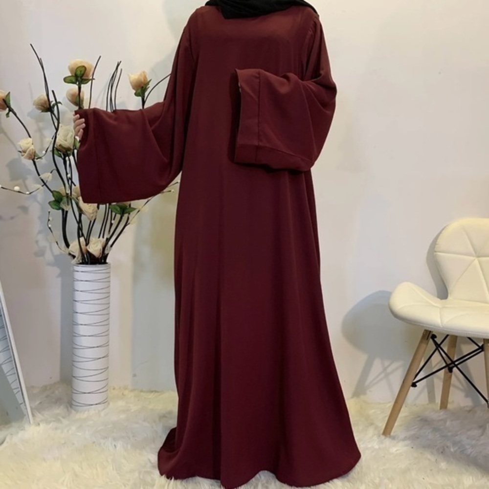 Plain red abaya